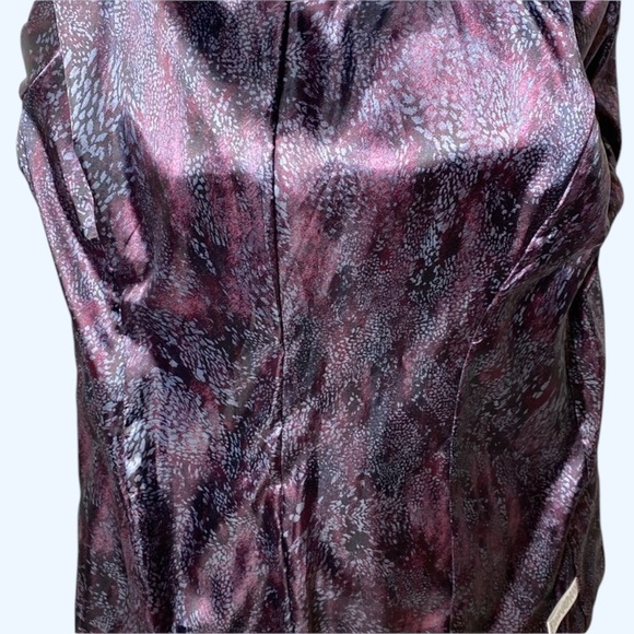 Dennis Basso Washable Suede Turnkey Jacket Animal Print Lining Bordeaux - Picture 6 of 7